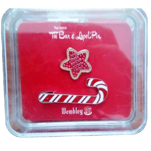 WEMBLEY Holiday Christmas LAPEL Pin Candy Cane & Star "These Cookies Gluten Free - Picture 1 of 1